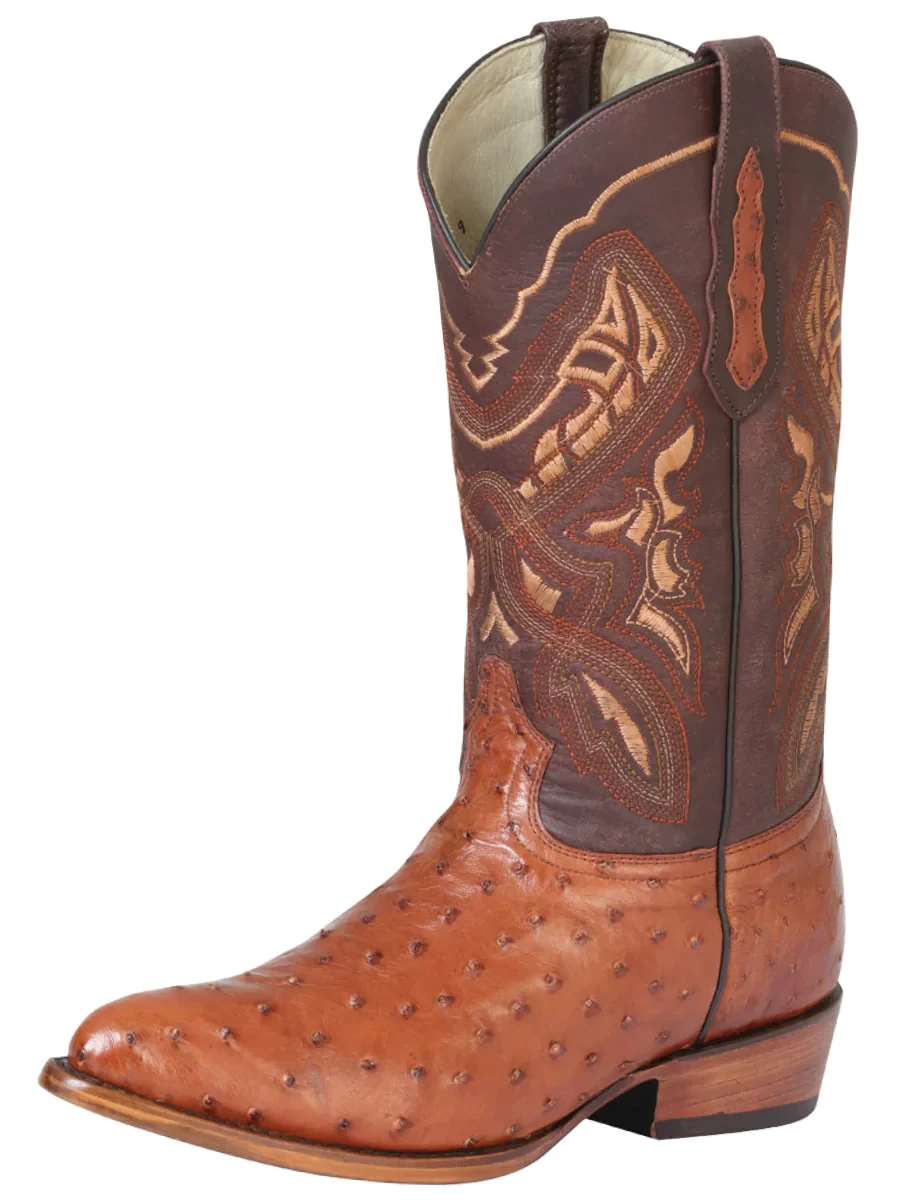 Botas Vaqueras Exoticas De Avestruz Original Para Hombre '100 Años' - ID: 42635