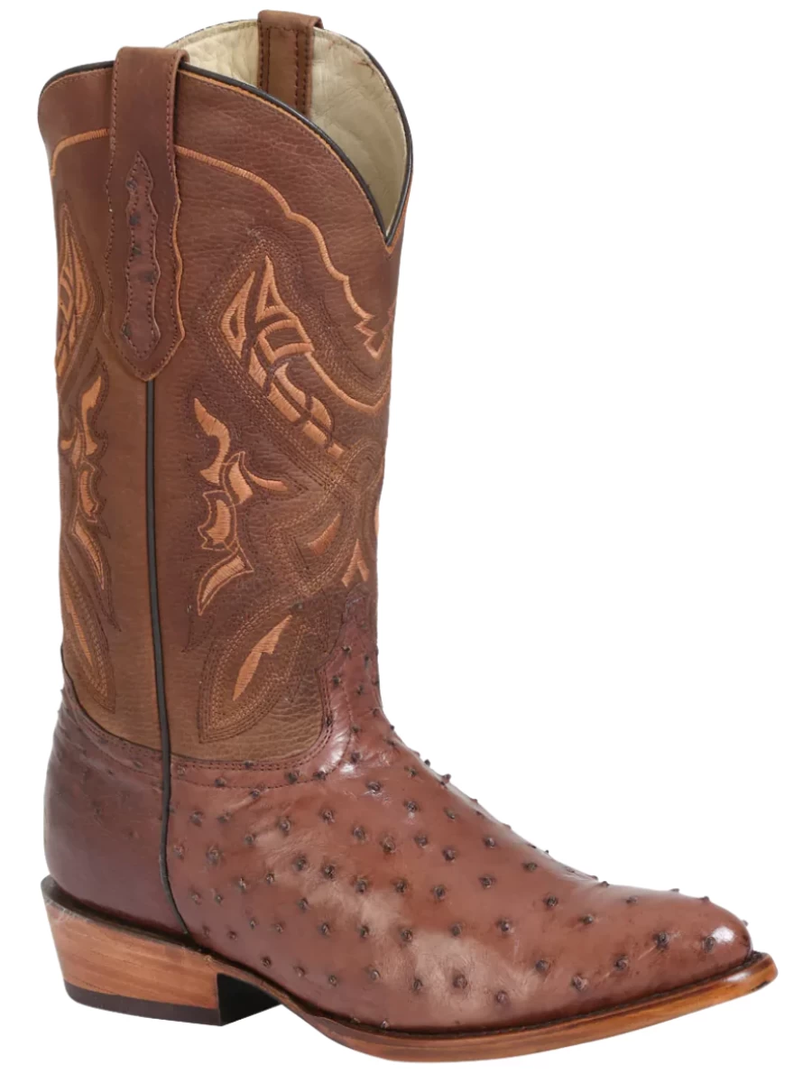 Botas Vaqueras Exoticas De Avestruz Original Para Hombre '100 Años' - ID: 42637 - Imagen 4