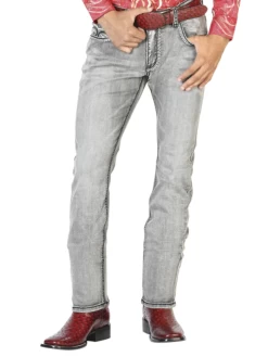 Pantalon De Mezclilla Stretch Negro Para Hombre 'El General' - ID: 43486