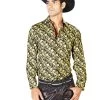 Camisa Vaquera Manga Larga Estampada Negro/Amarillo Para Hombre 'El Señor De Los Cielos' - ID: 43542