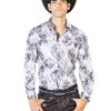 Camisa Vaquera Manga Larga Estampada Morado Para Hombre 'El Señor De Los Cielos' - ID: 43549