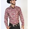 Camisa Vaquera Manga Larga Estampada Vino Para Hombre 'El Señor De Los Cielos' - ID: 43770