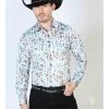 Camisa Vaquera Manga Larga De Broches Estampada Multicolor Para Hombre 'El Señor De Los Cielos' - ID: 43933