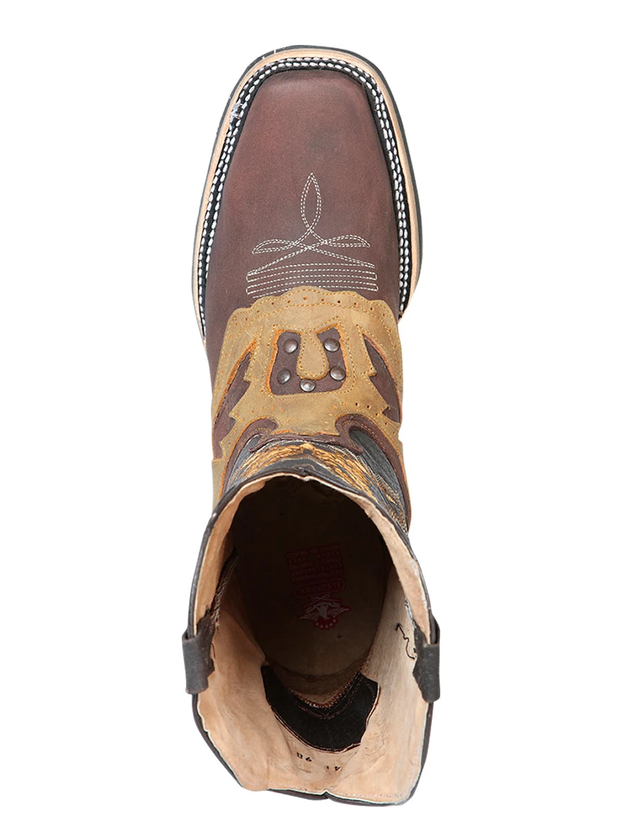 Botas Vaqueras Rodeo Con Antifaz De Piel Genuina Para Hombre 'El General' - ID: 126230 - Imagen 9