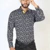 Camisa Vaquera Manga Larga Estampada Negro Para Hombre 'El Señor De Los Cielos' - ID: 126264