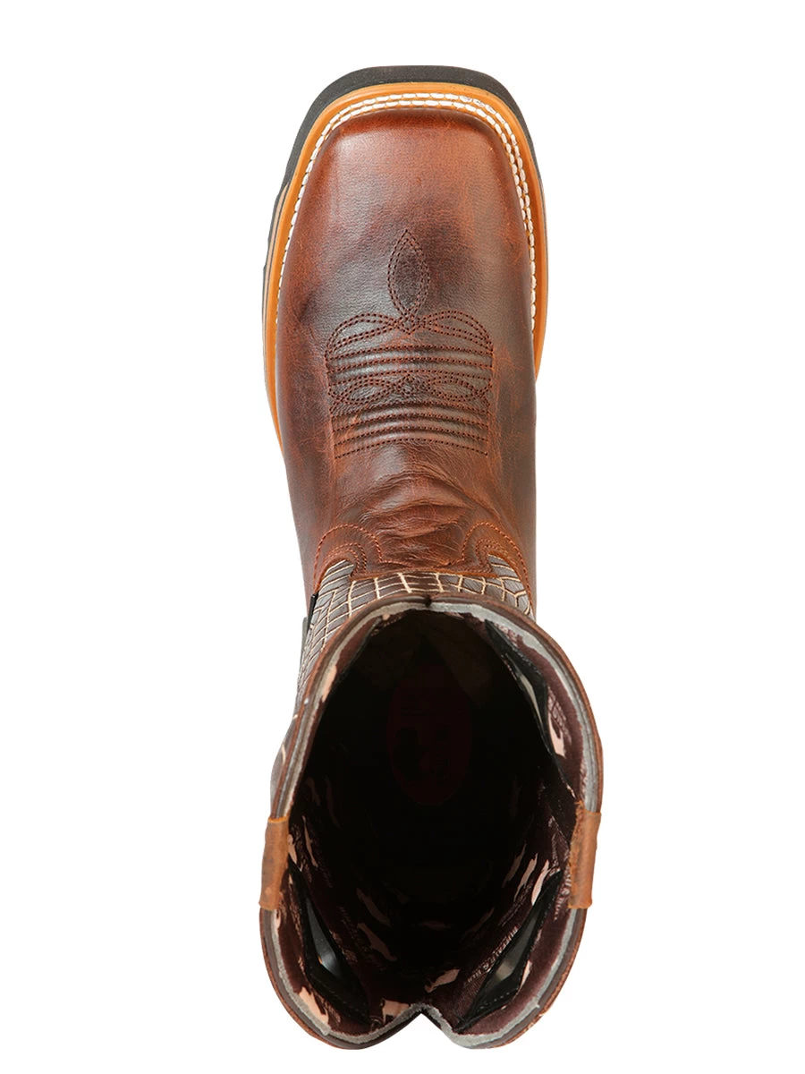 Botas De Trabajo De Tubo Pull-On Con Punta Suave De Piel Genuina Para Hombre 'Buffalo & Bull' - ID: 126454 - Imagen 2