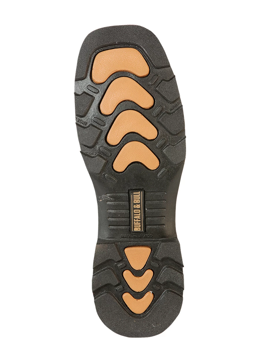Botas De Trabajo De Tubo Pull-On Con Punta Suave De Piel Genuina Para Hombre 'Buffalo & Bull' - ID: 126454 - Imagen 3