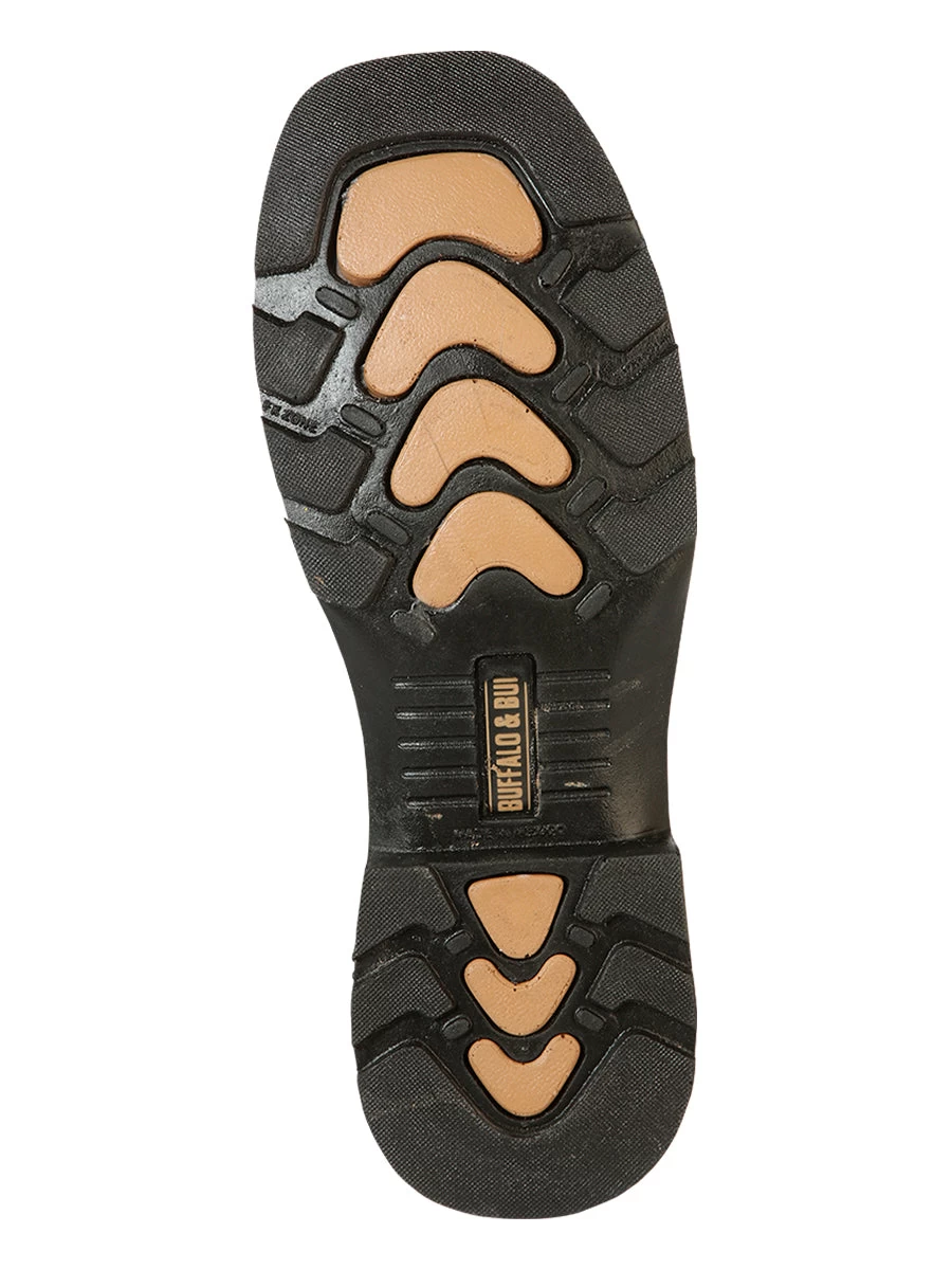 Botas De Trabajo De Tubo Pull-On Con Punta Suave De Piel Genuina Para Hombre 'Buffalo & Bull' - ID: 126460 - Imagen 3