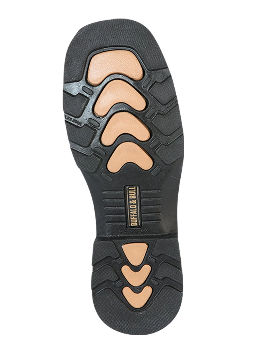 Botas De Trabajo De Tubo Pull-On Con Punta Suave De Piel Genuina Para Hombre 'Buffalo & Bull' - ID: 126463 - Imagen 6