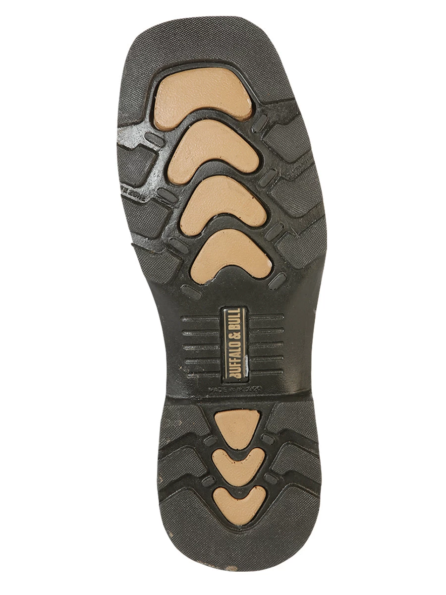 Botas De Trabajo De Tubo Pull-On Con Punta Suave De Piel Genuina Para Hombre 'Buffalo & Bull' - ID: 126467 - Imagen 3