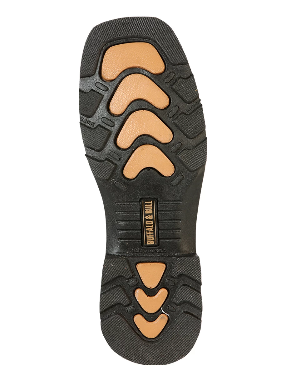 Botas De Trabajo De Tubo Pull-On Con Punta Suave De Piel Genuina Para Hombre 'Buffalo & Bull' - ID: 126473 - Imagen 3