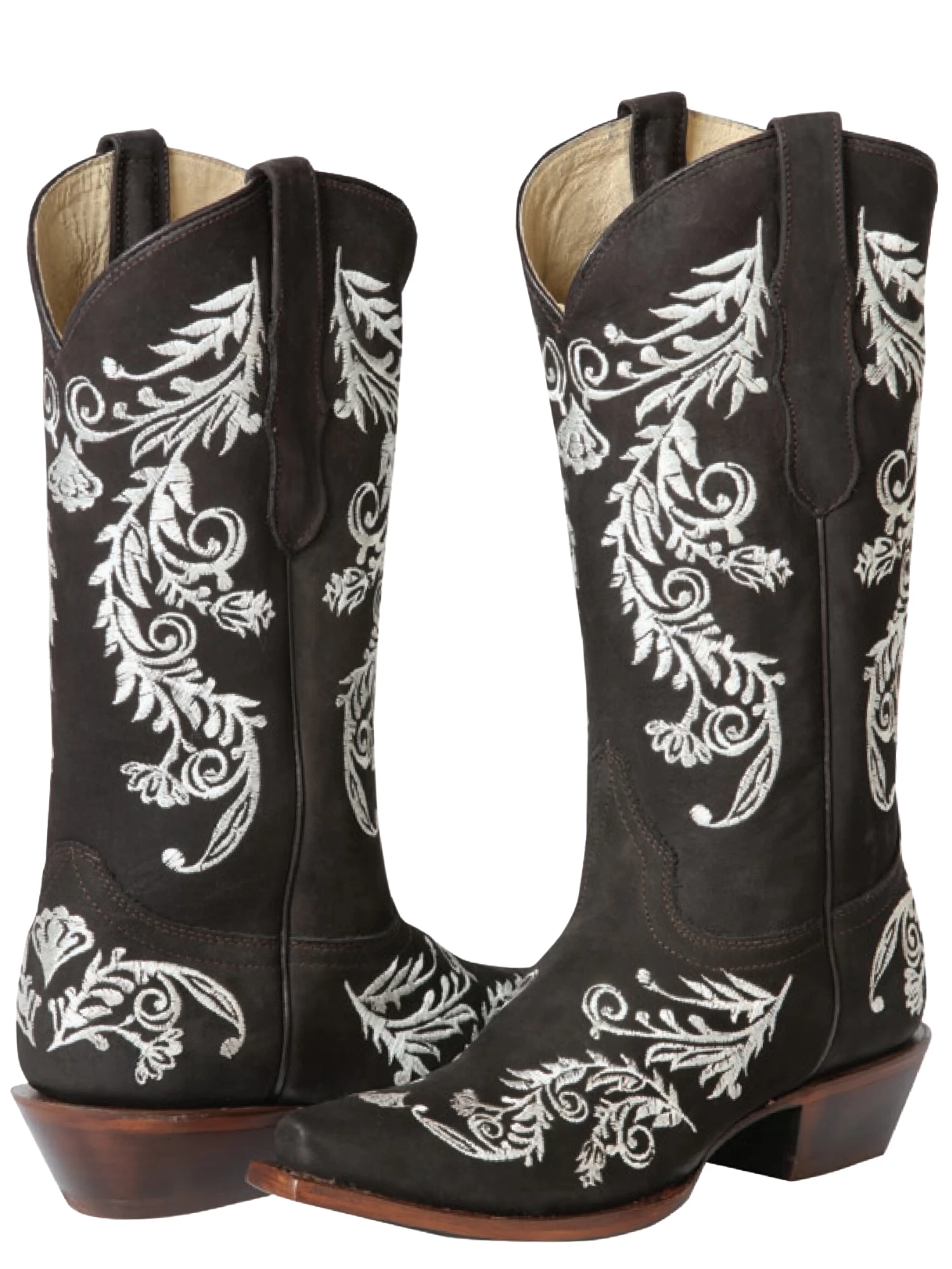 Botas Vaqueras Rodeo Con Bordado De Flores De Piel Nobuck Para Mujer 'El General' - ID: 51229 - Imagen 5
